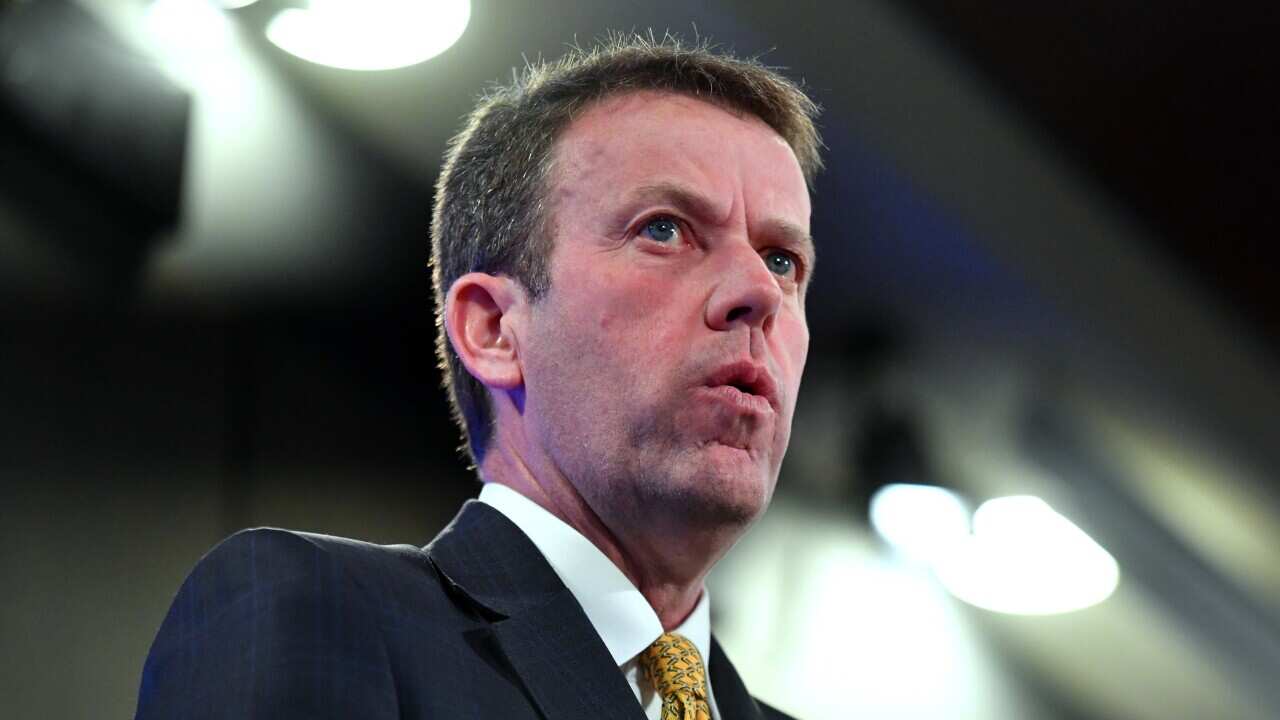 Minister for Education Dan Tehan at the National Press Club in Canberra, Friday, June 19, 2020. (AAP Image/Mick Tsikas) NO ARCHIVING