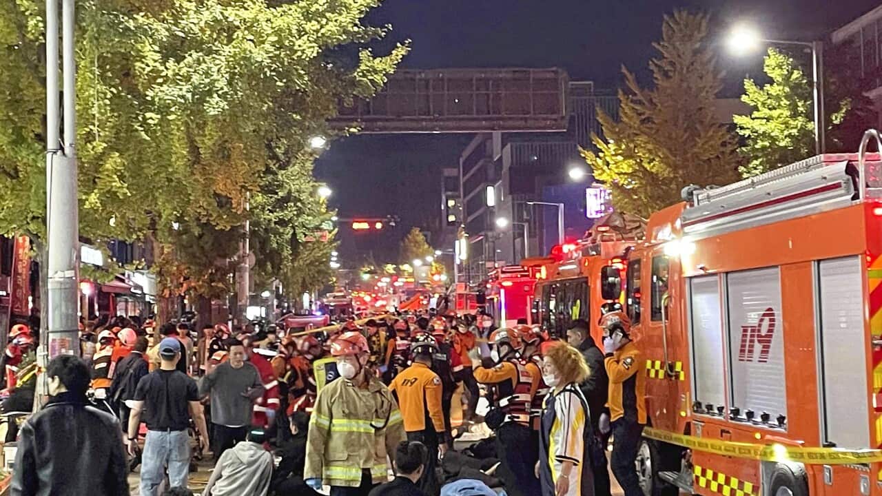 Falling down accident at Itaewon in Seoul, Korea