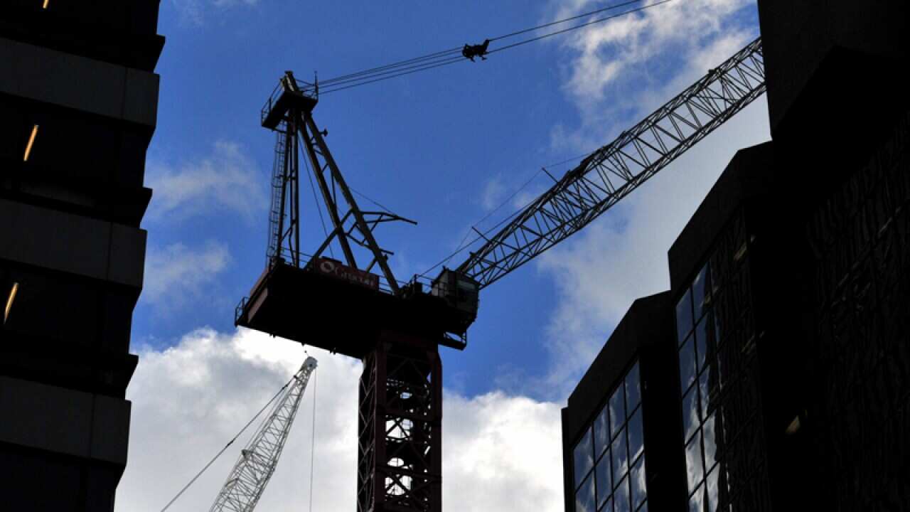 Residential and commercial buildings under construction in Sydney