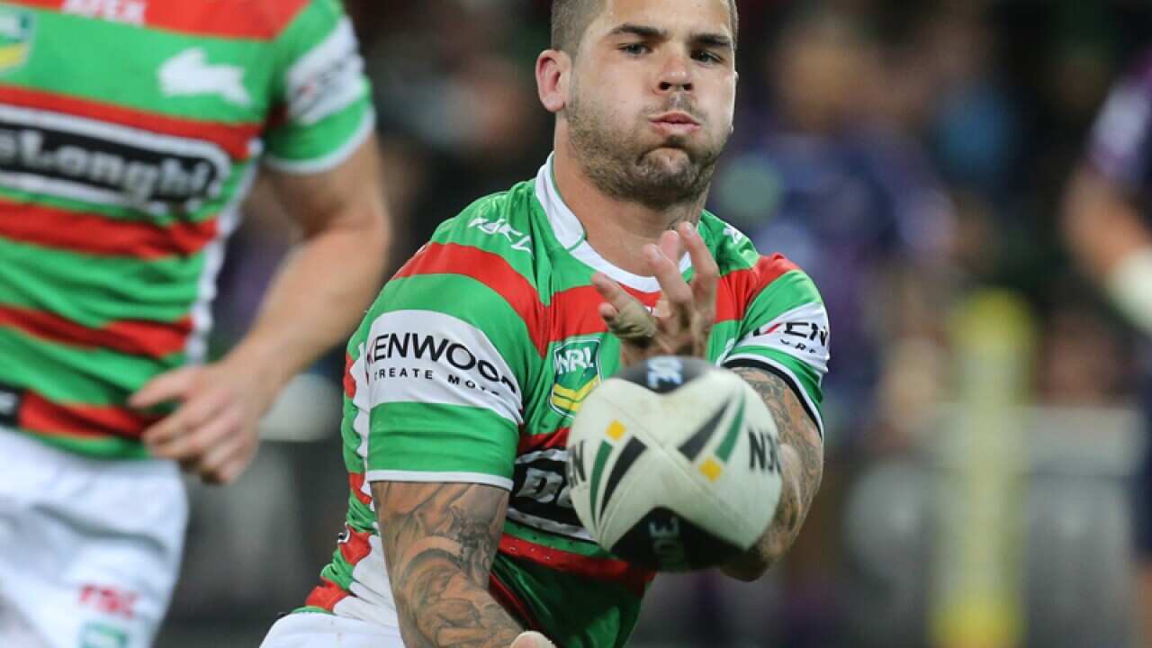 Adam Reynolds during the match between the Storm and Rabbitohs.