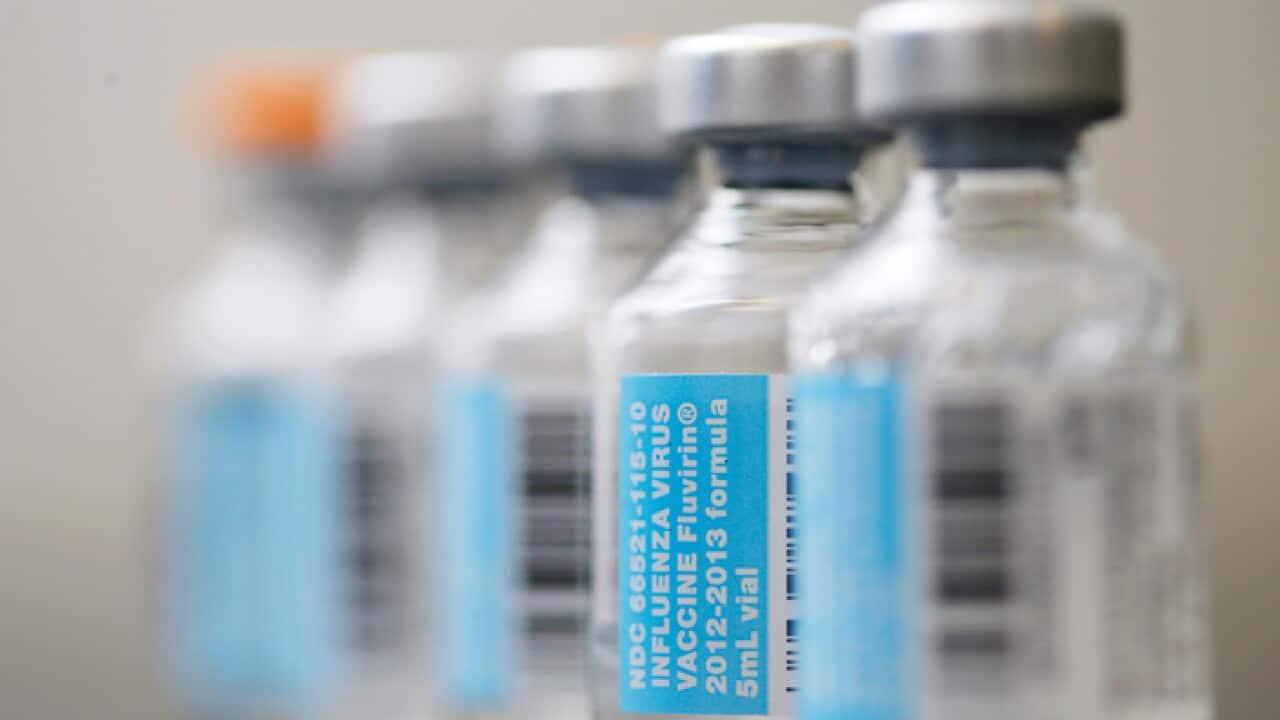 Vials of flu vaccine (AAP)