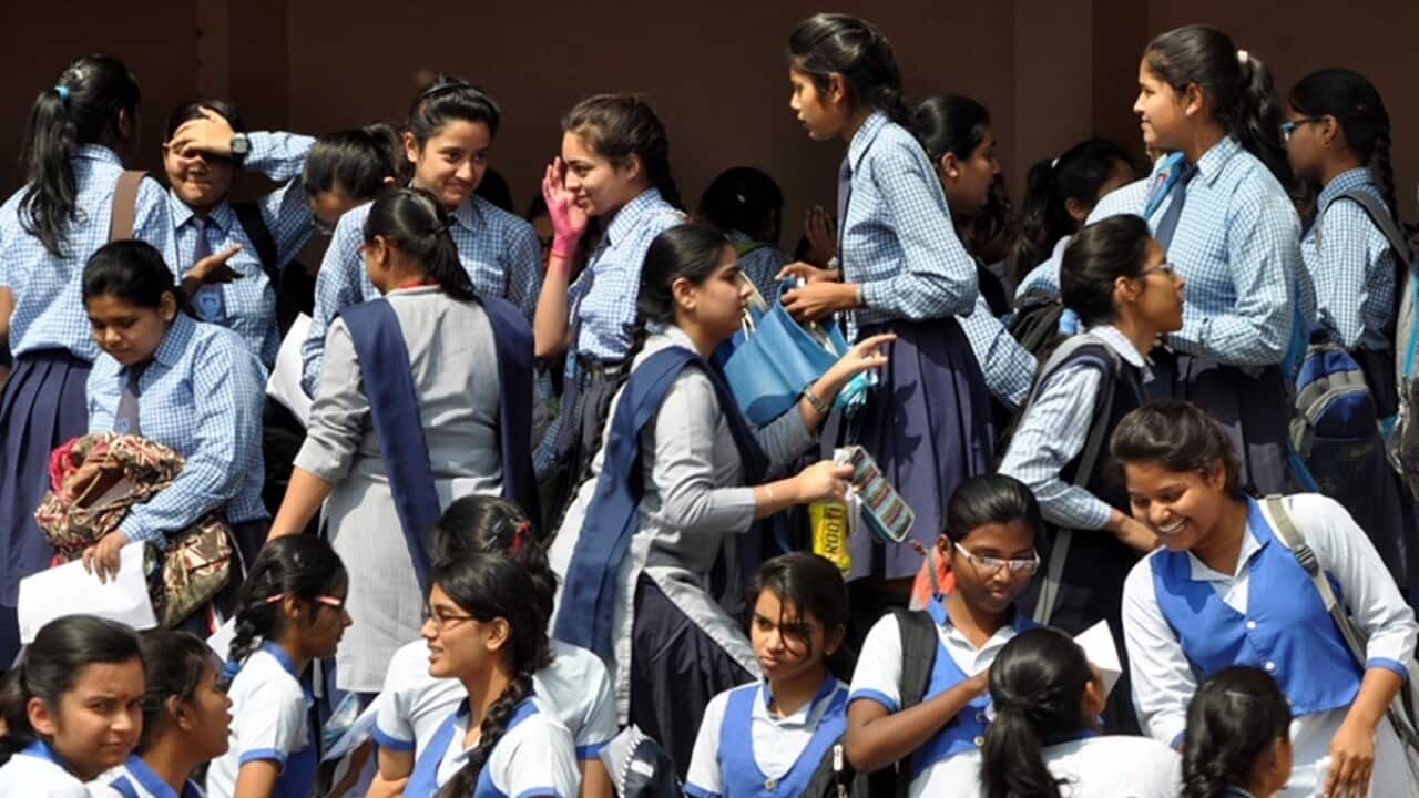 Students coming out after appear in first exam of CBSE board in Lucknow on Thursday. Express Photo by Vishal Srivastava. 08.03.2017.