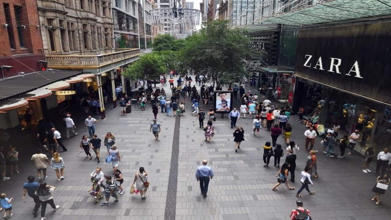 Pedestrians in Pitt Street Mall