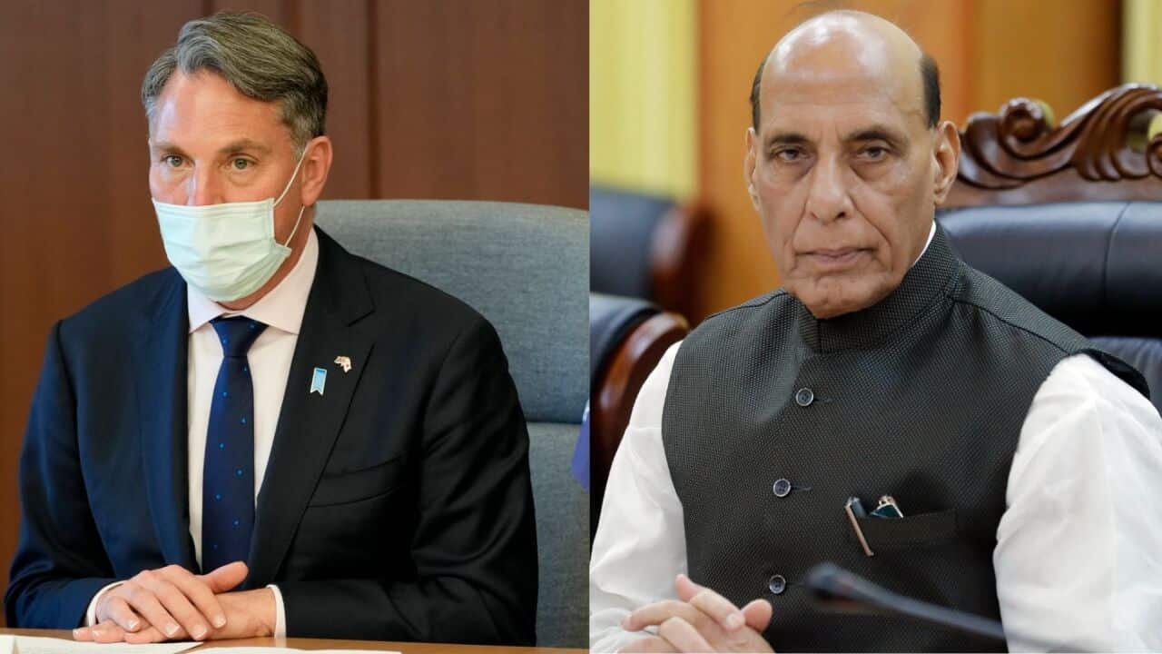 Australian Defence Minister Richard Marles and Indian Defence Minister Rajnath Singh
