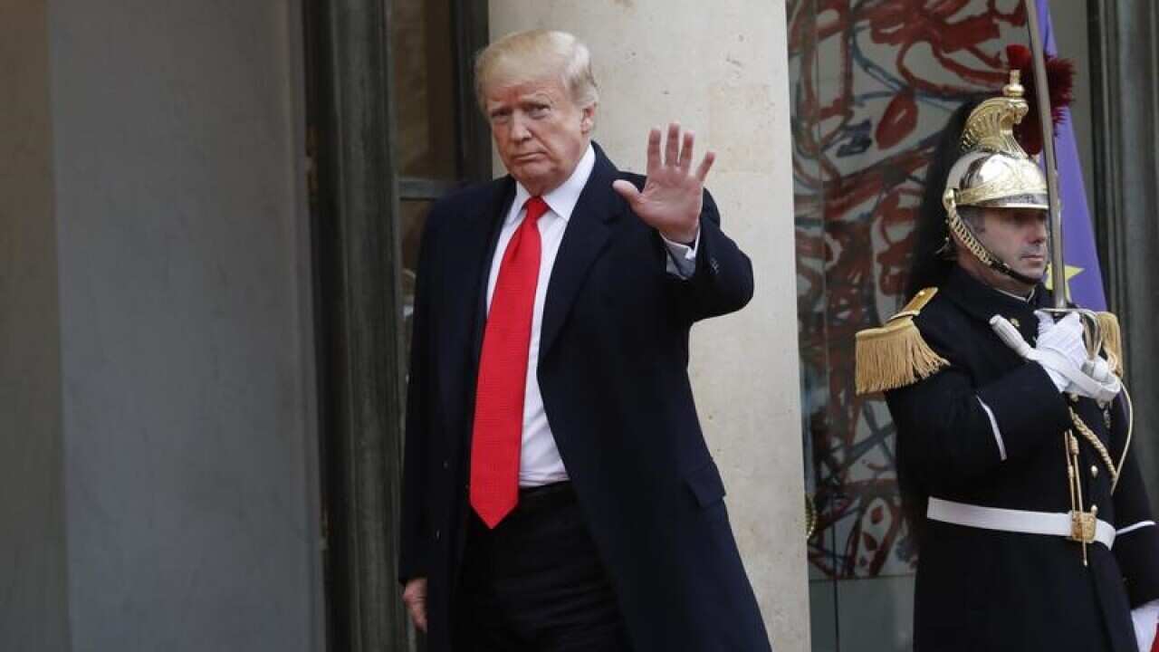 Donald Trump at the Elysee Palace, Paris
