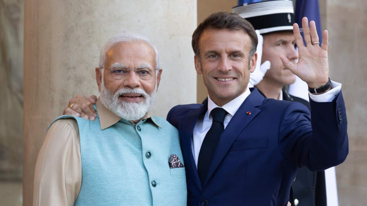 Emmanuel and Brigitte Macron welcome Indian prime minister at the Elysee for a dinner - Paris