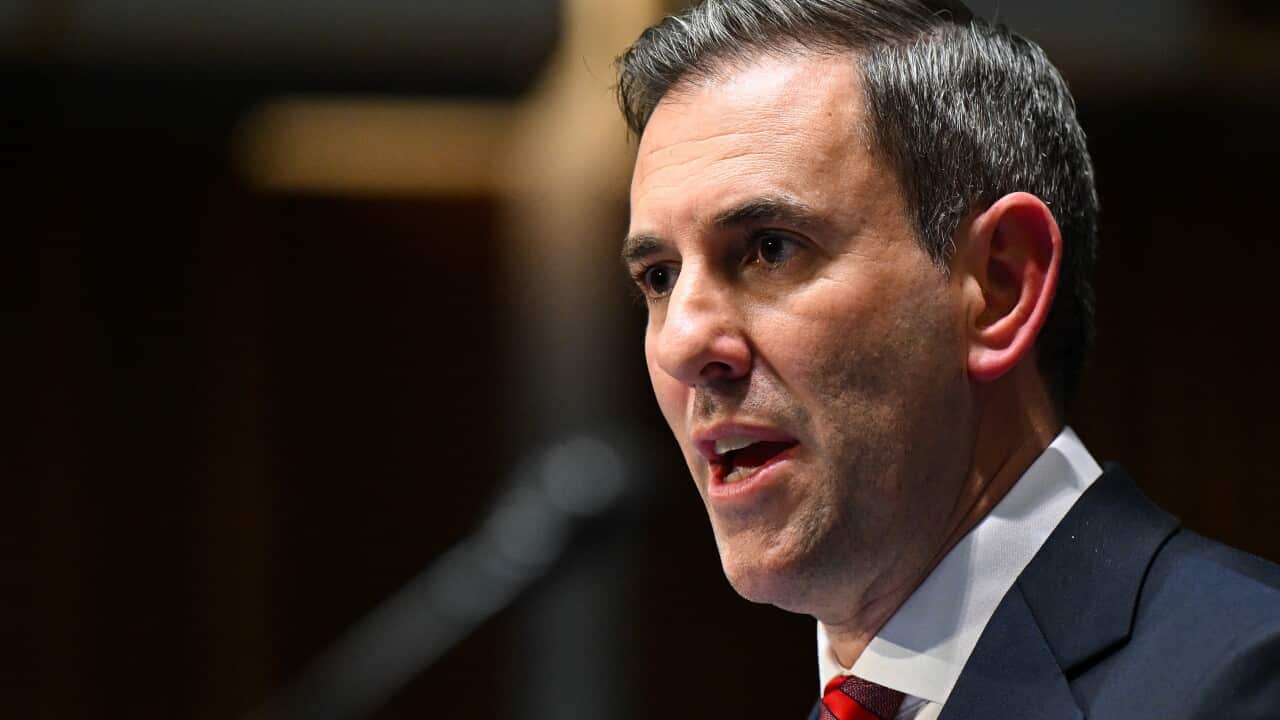 Jim Chalmers speaking at a press conference