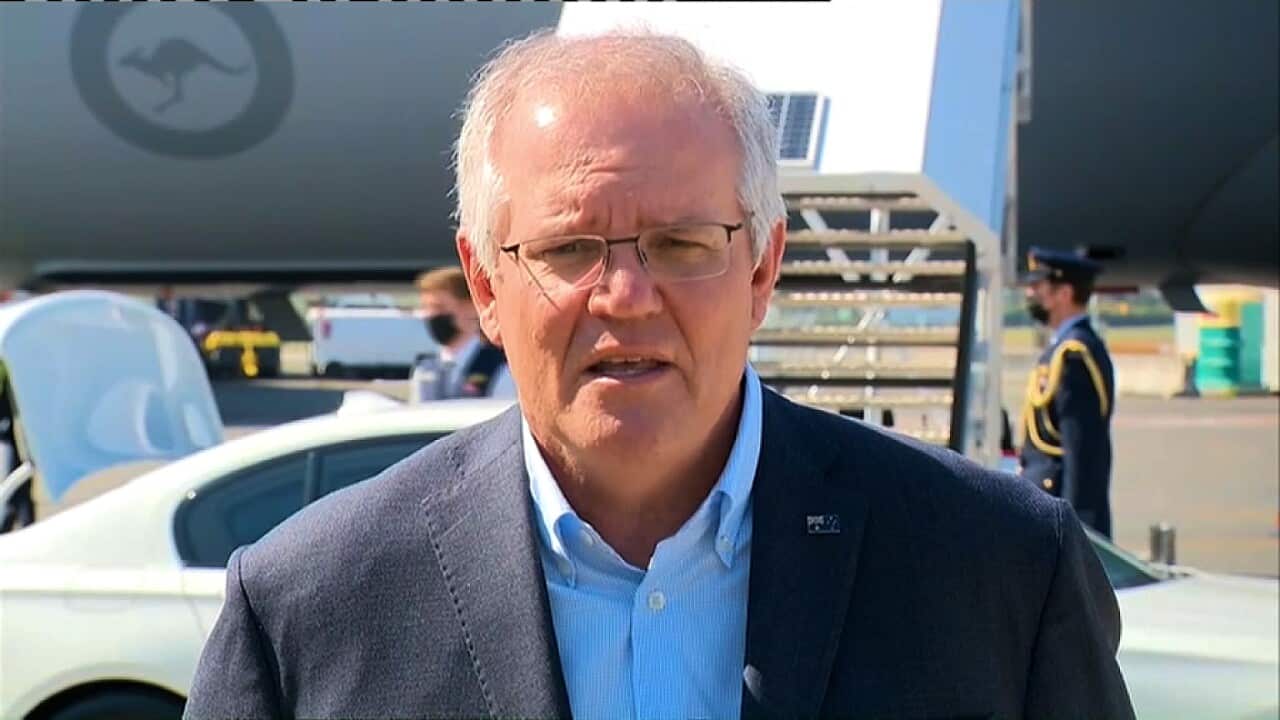Scott Morrison speaks about the row with France before leaving for the United States