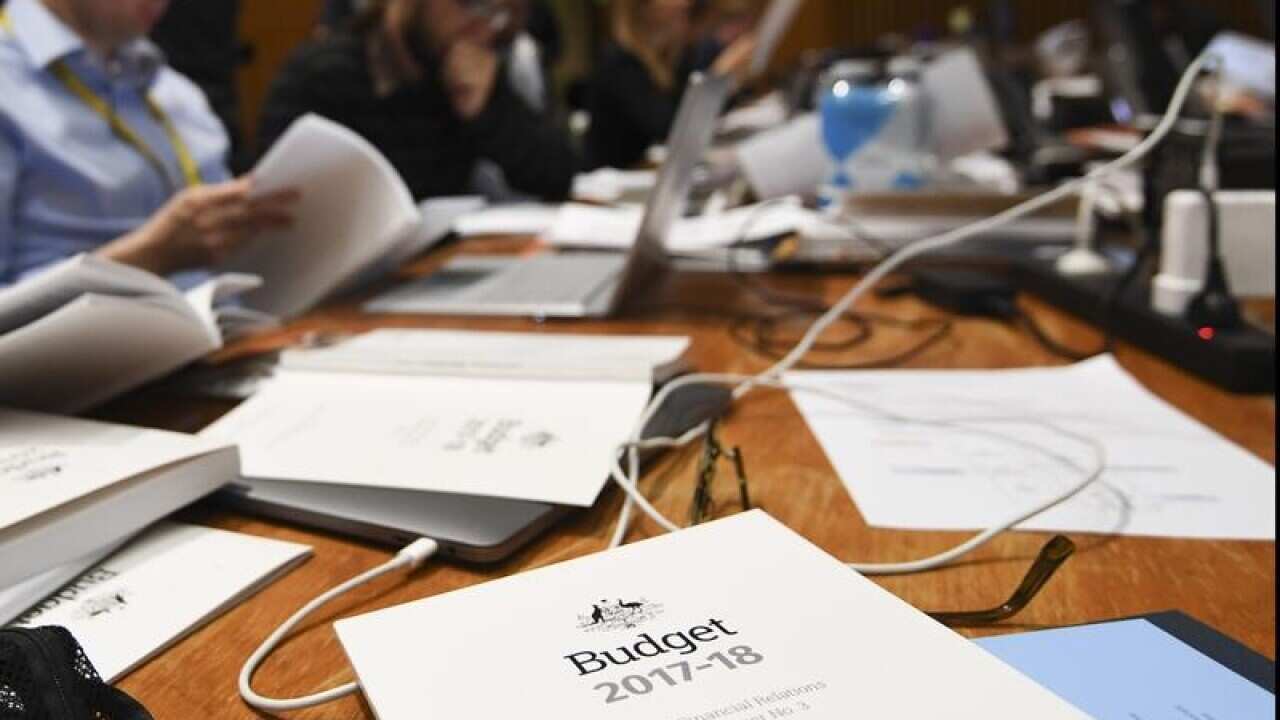 Journalists working in the 2017 budget lockup at Parliament House.