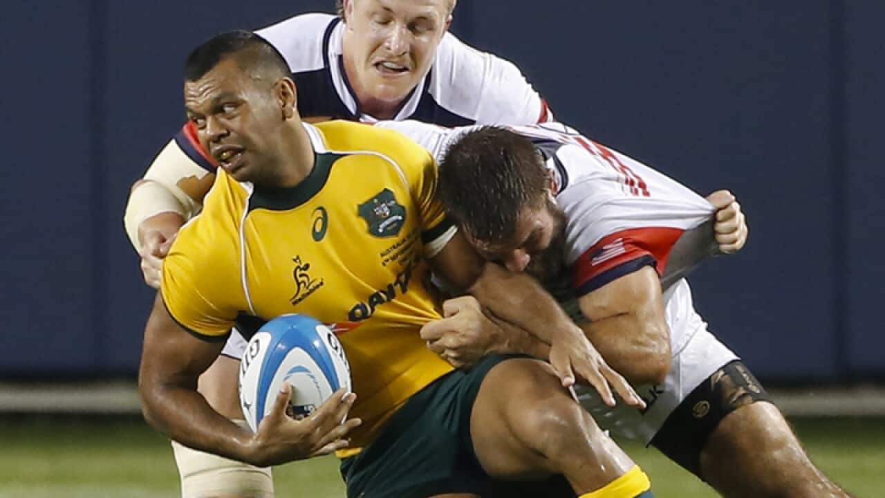 Kurtley Beale of Australia (Left)
