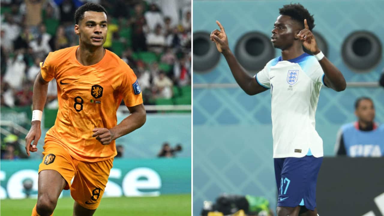 Cody Gakpo of the Netherlands and England's Bukayo Saka