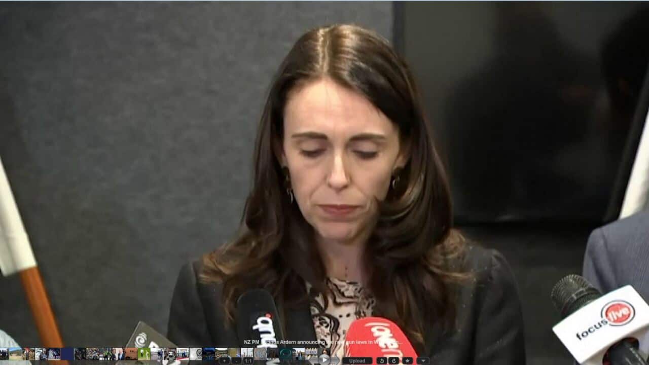 NZ PM Jacinda Ardern announcing the new gun laws in Wellington
