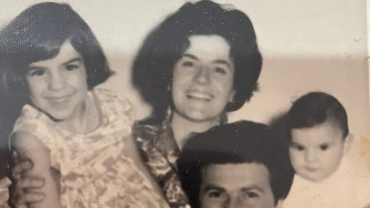 Tina Frezza with her baby sister and her parents in 1967