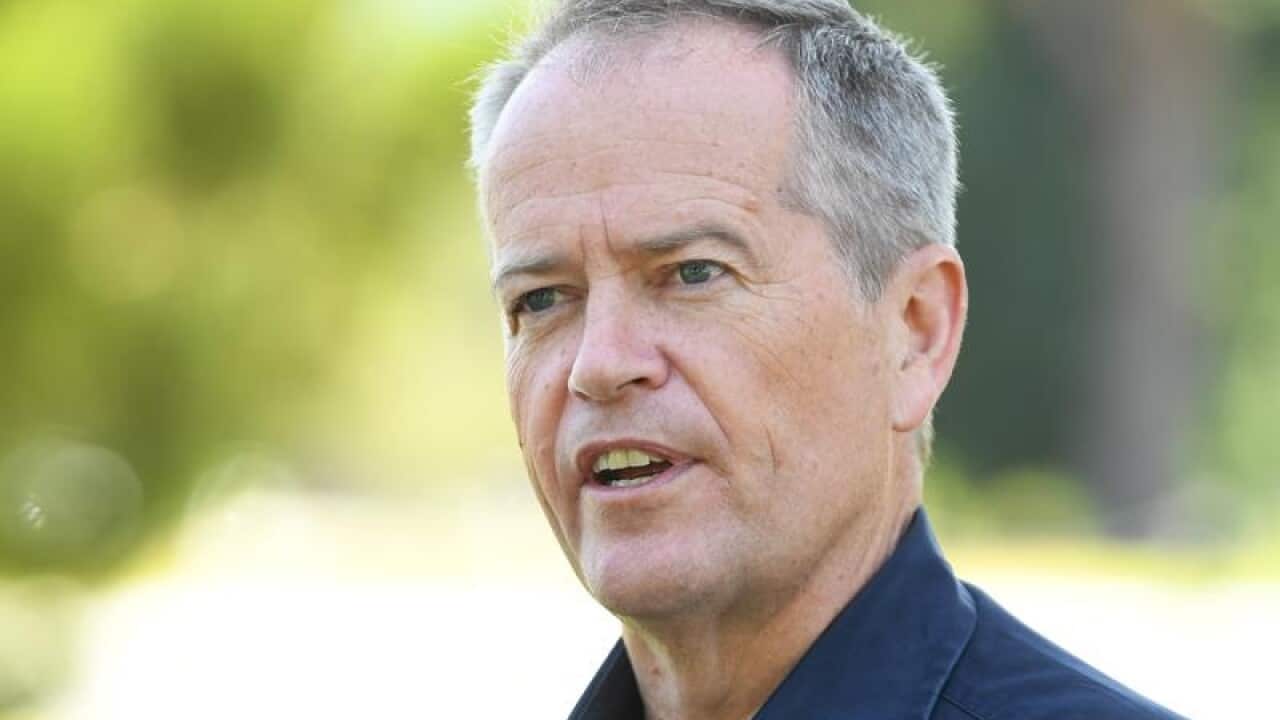 Australian Opposition Leader Bill Shorten addresses the media