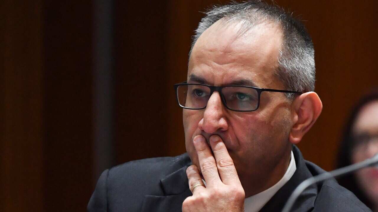 Home Affairs Secretary Mike Pezzullo at a Senate Estimates hearing, Monday, March 2, 2020