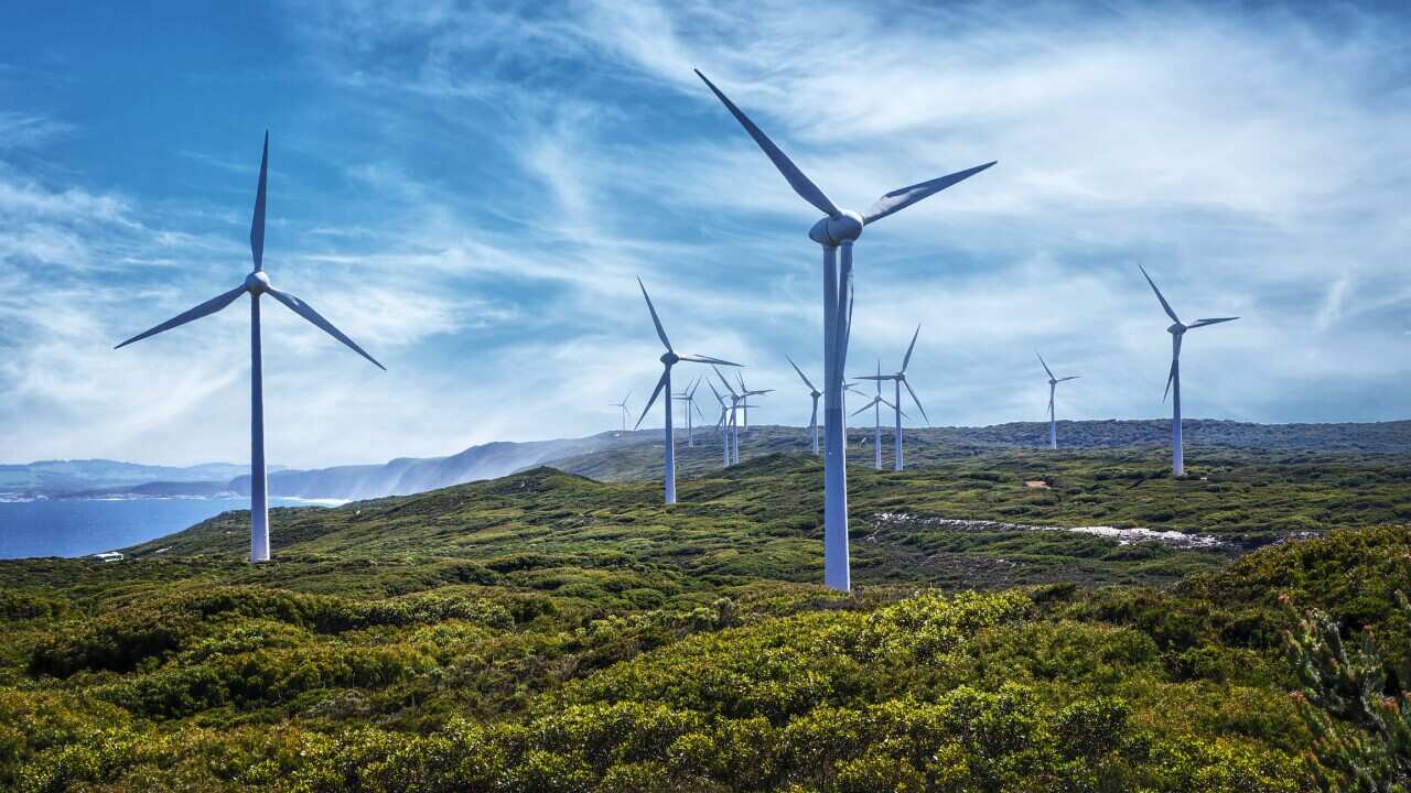 Wind Turbines on a Wind Farm, Australia