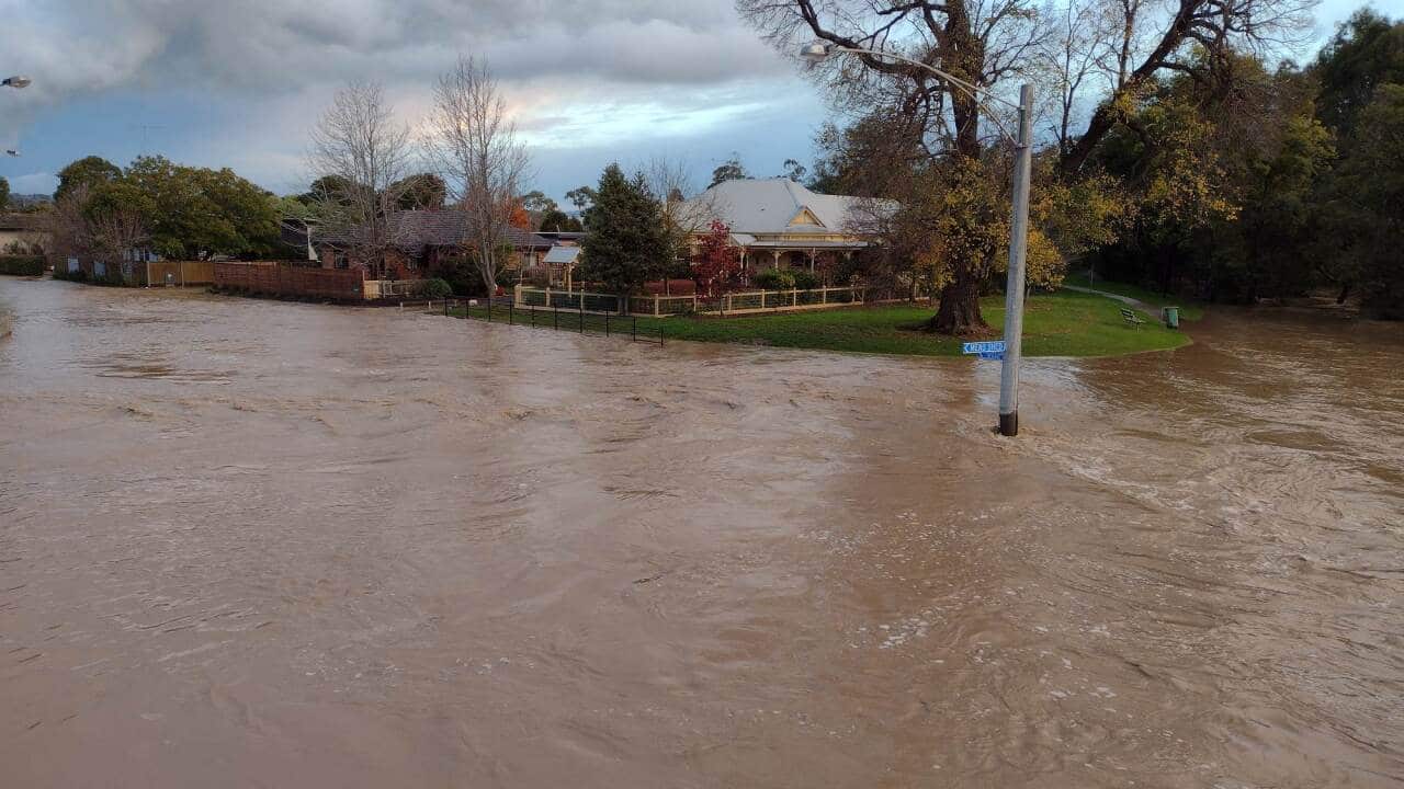 The streets of Traralgon are flooded