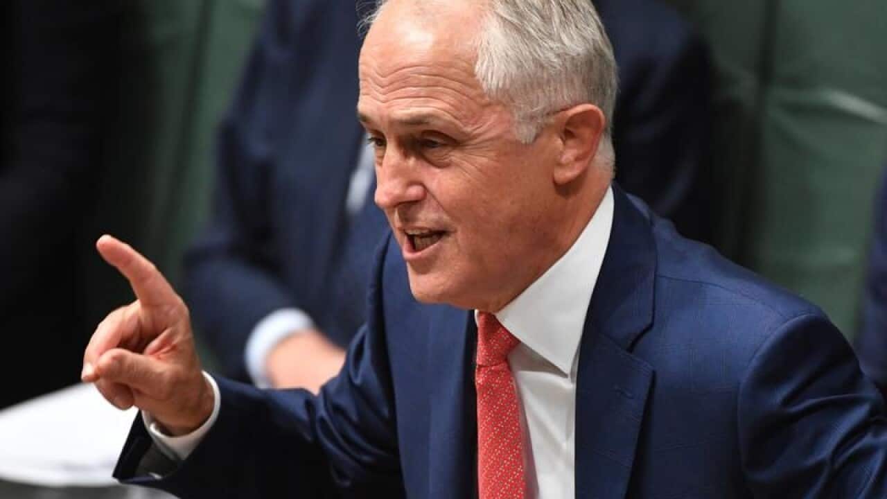PM Malcolm Turnbull at Question Time at Parliament House in Canberra.