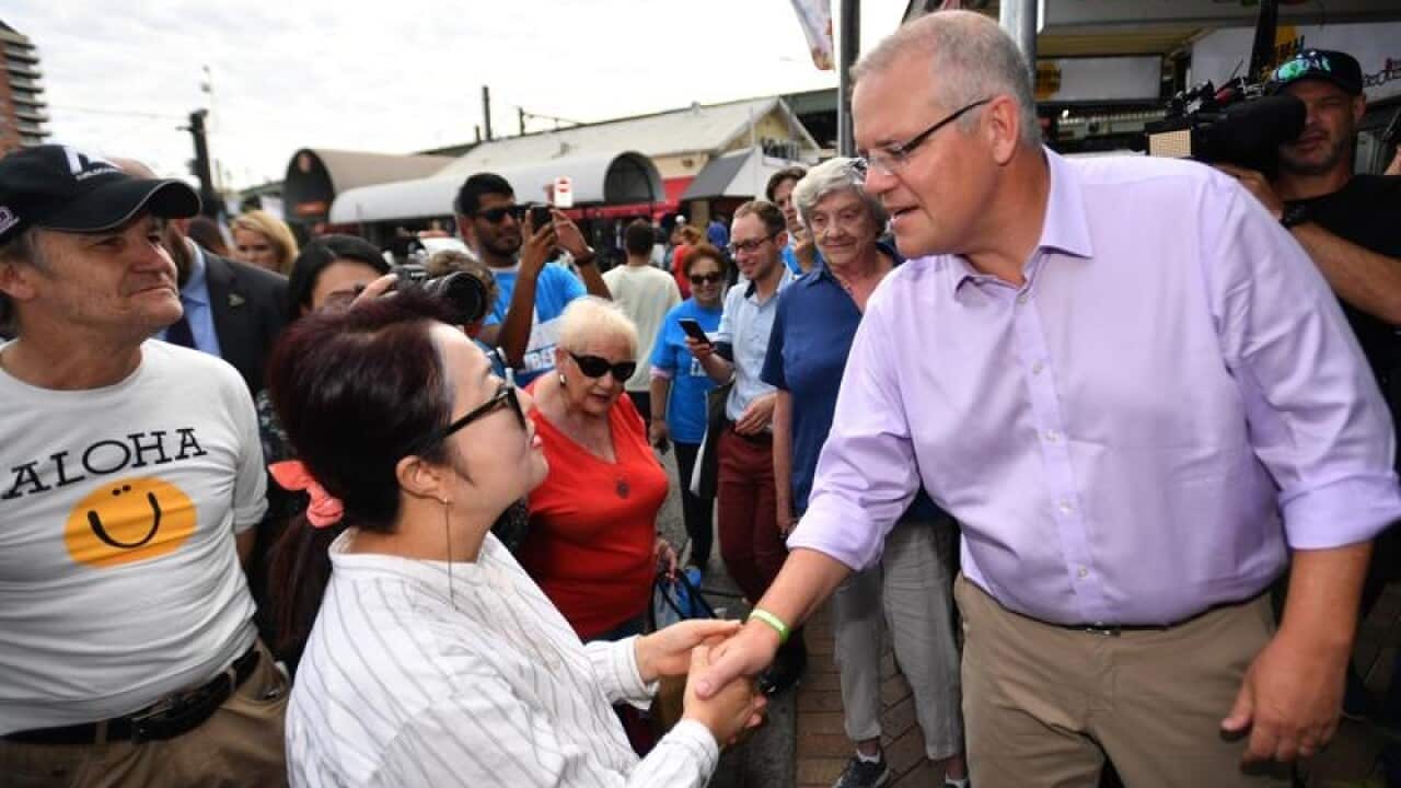 Prime Minister Scott Morrison at a street walk