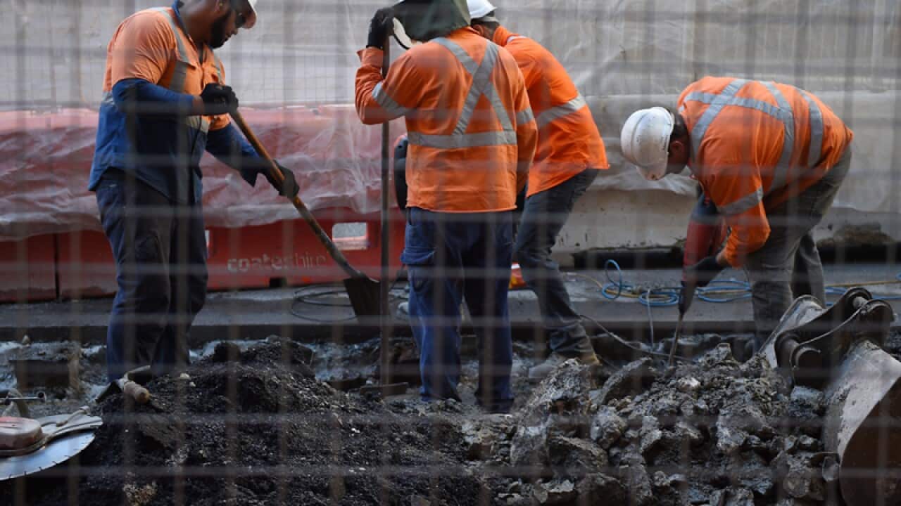 Road maintenance workers in Sydney