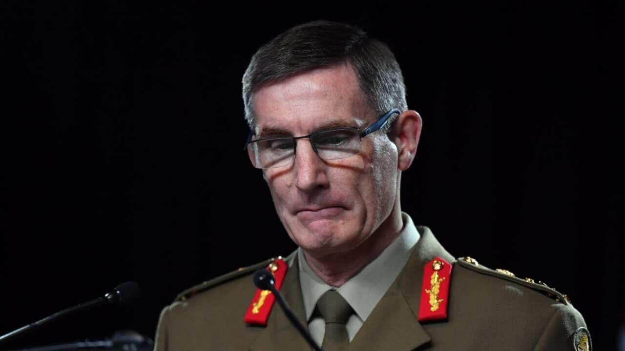 A file photo of Defence chief Angus Campbell.