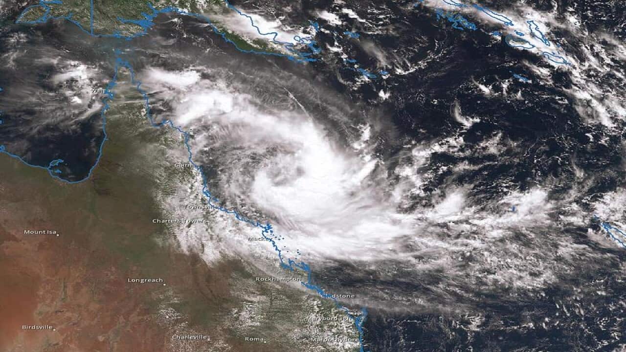 A weather map showing tropical Cyclone Iris.
