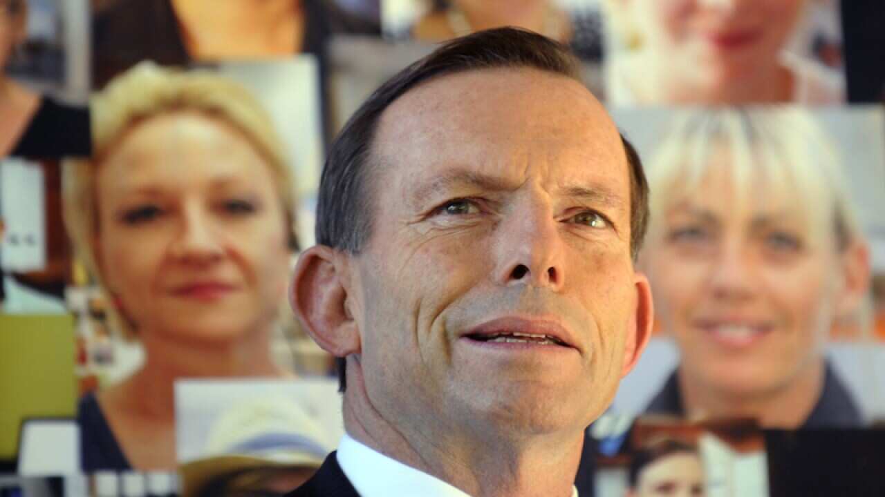 Opposition leader Tony Abbott at an NSW Business Chamber meeting