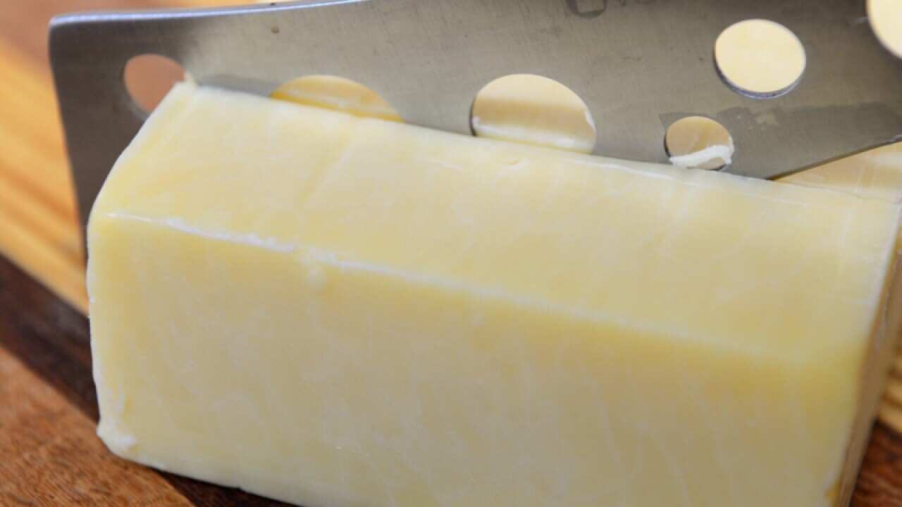 A block of Bega Cheese cheddar is pictured in Brisbane
