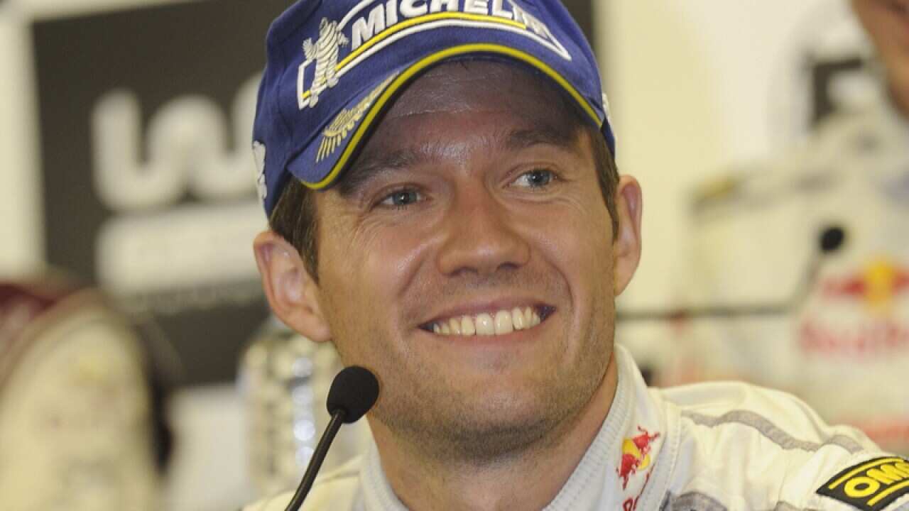 Sebastian Ogier at a media conference in NSW