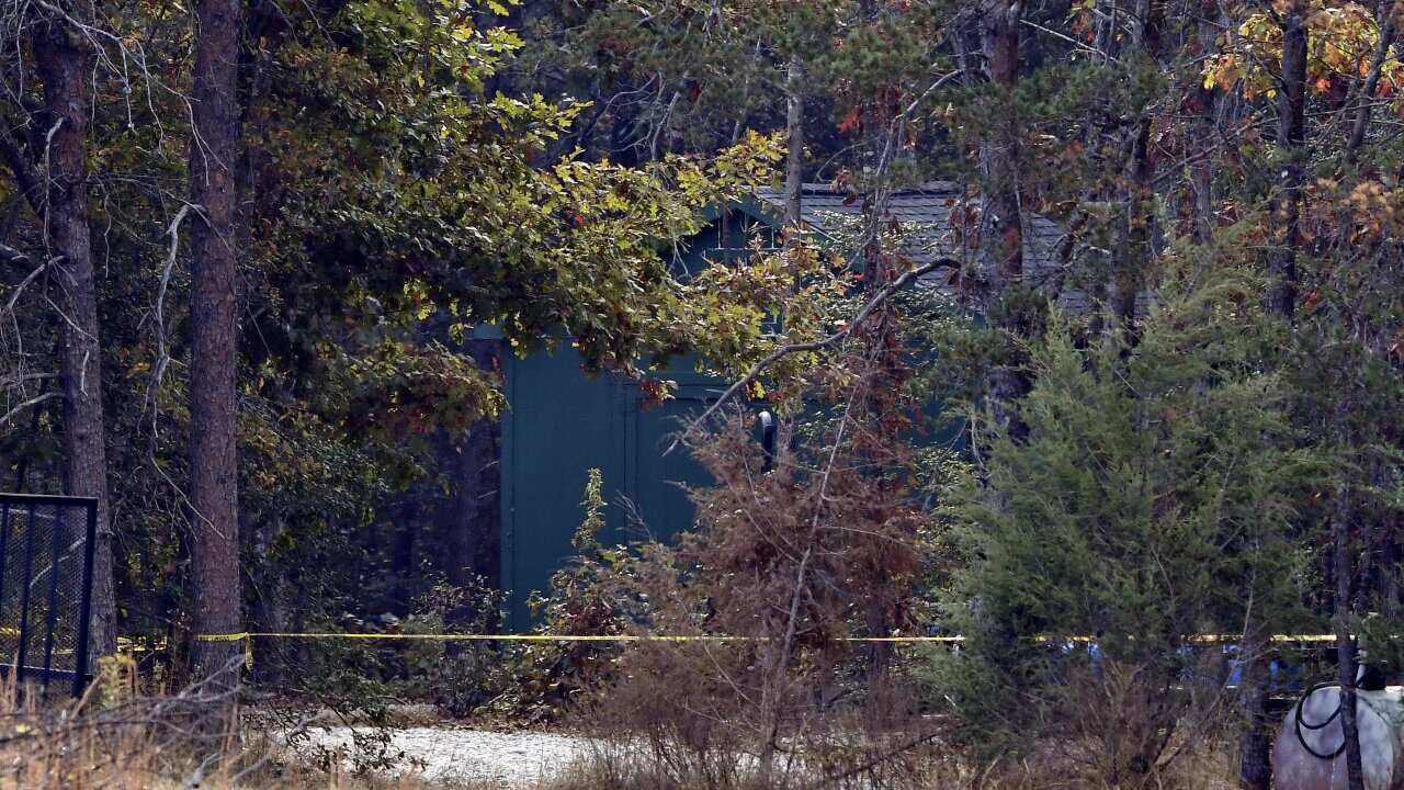 A wooden storage shed is seen on Todd Kohlhepp's property in Woodruff, S.C. Sunday, Nov. 6, 2016. A woman was found earlier this week in a locked metal container on Kohlhepp's property in rural Woodruff. 