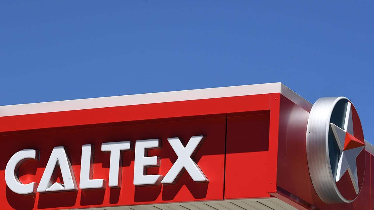 A Caltex service station sign. 