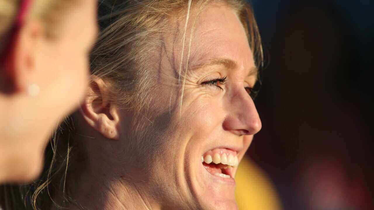 Sally Pearson smiles