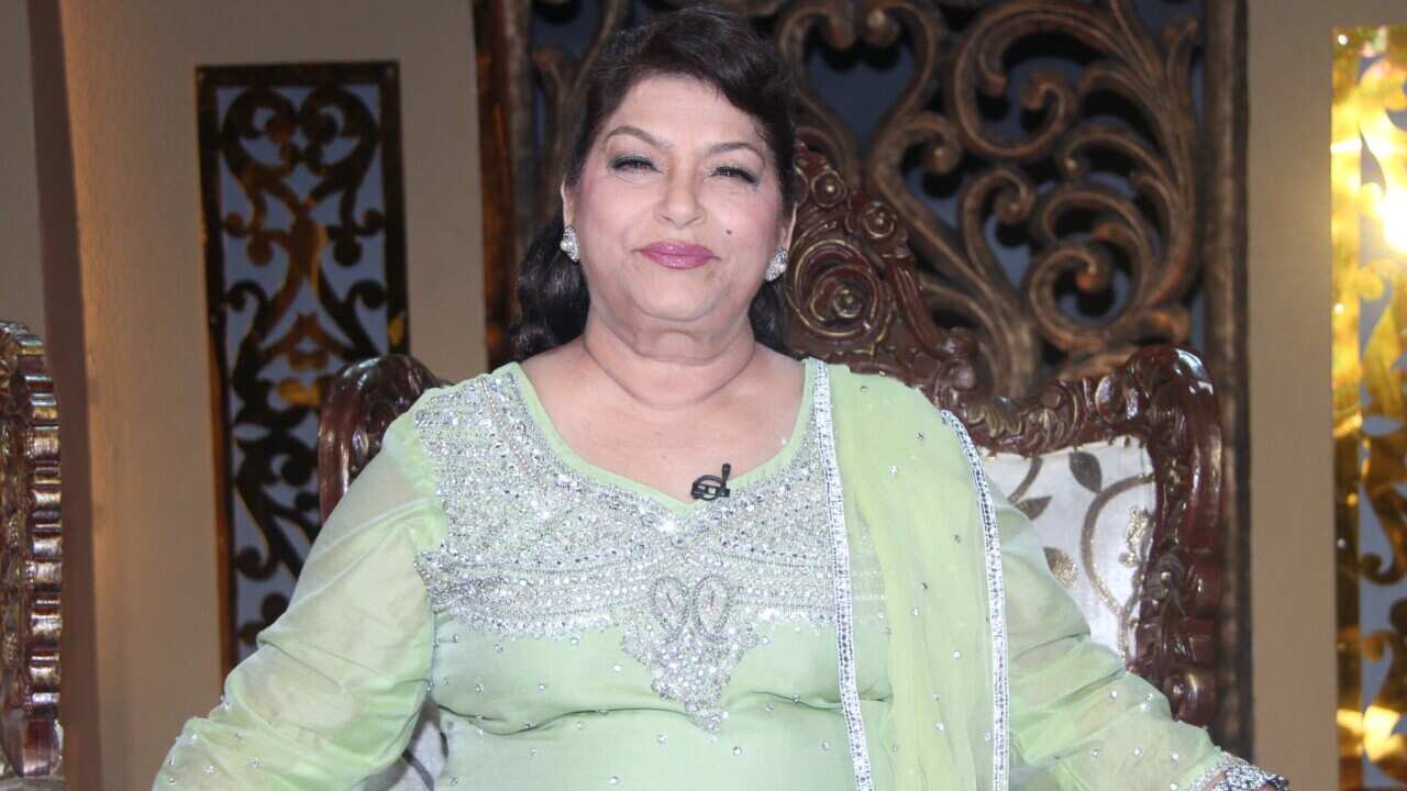 Choreographer Saroj Khan on the sets of the telly show 'Nachle Ve'