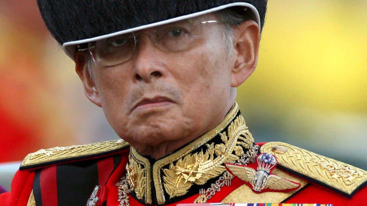 Thailand's King Bhumibol Adulyadej is recovering from a blood infection and swollen lung. (AAP)