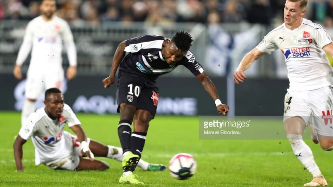 Samuel Kalu of Bordeaux during the Ligue 1 match between Bordeaux and Amiens