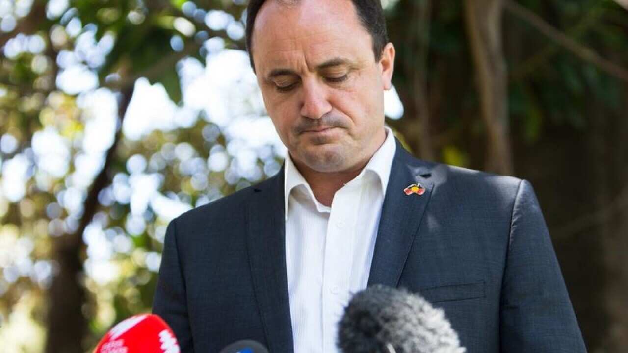 NSW Greens MP Jeremy Buckingham speaks to the medi