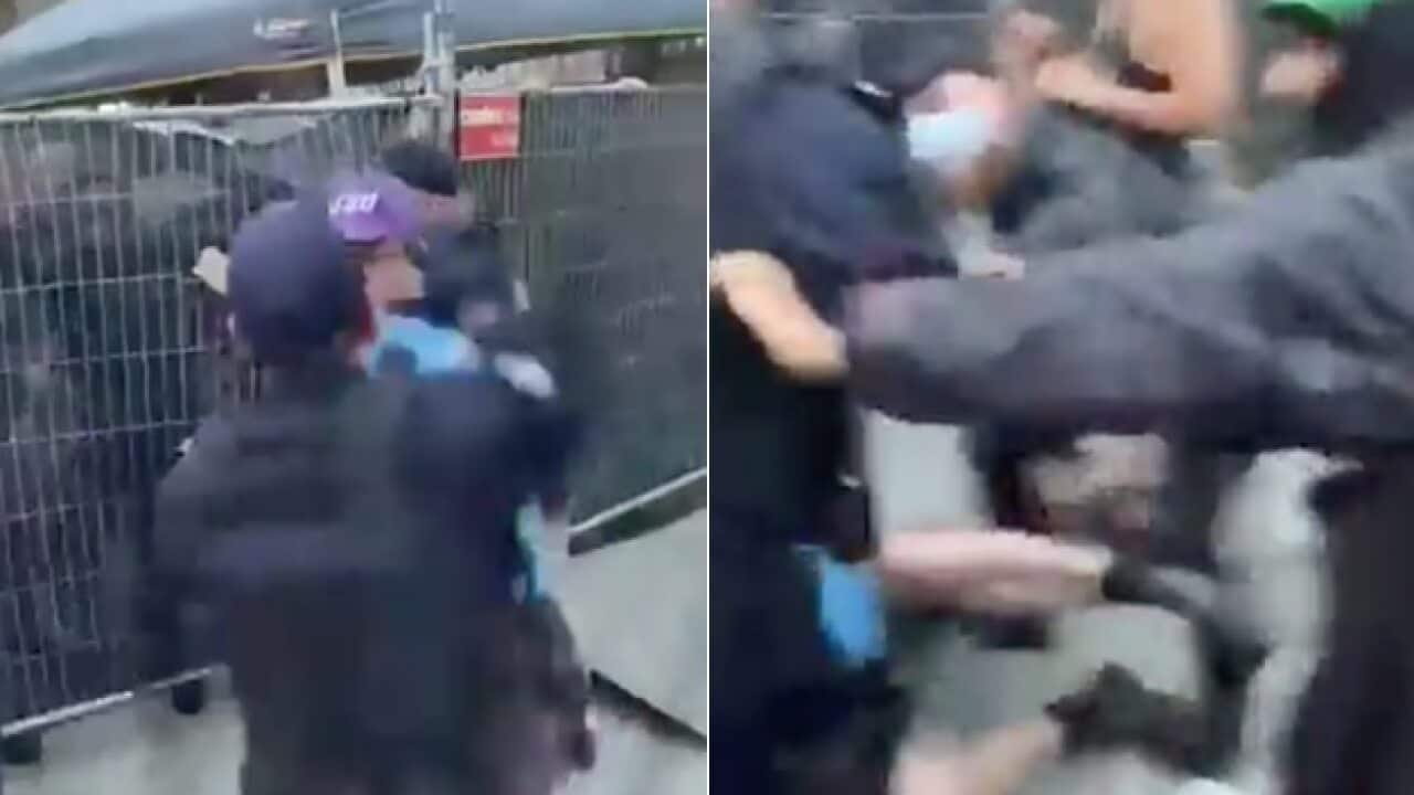 Screenshots of the video posted to social media