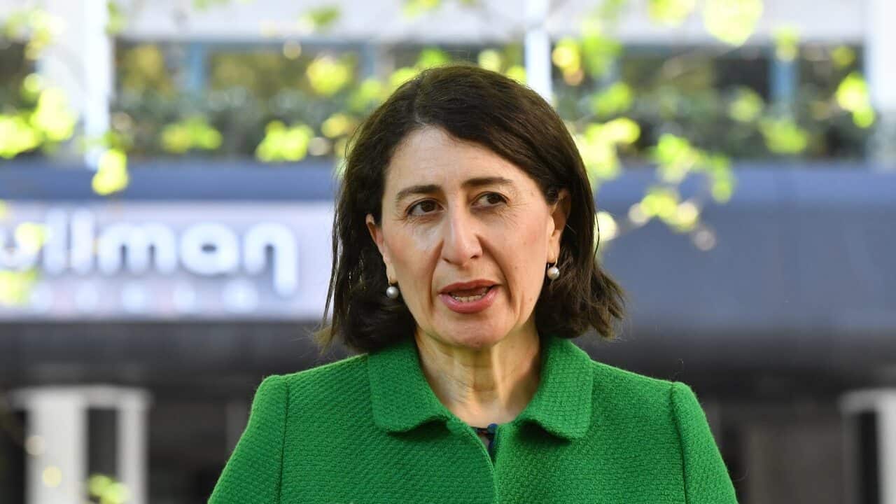 NSW Premier Gladys Berejiklian speaks to the media during a press conference in Sydney