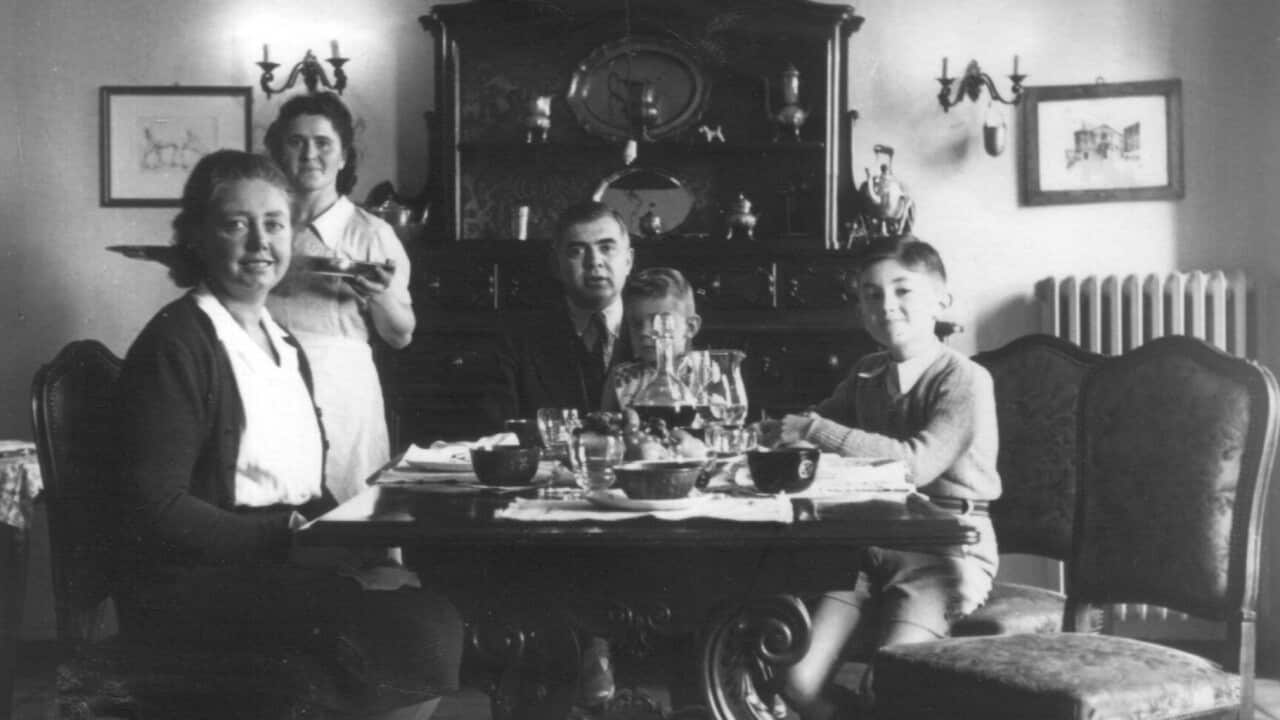 John Maneschi with his family in 1942.