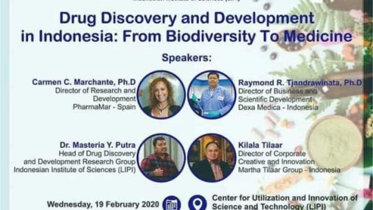 Flyer for Drug Discovery and Development Seminar to be held on 19 Feb at LIPI.