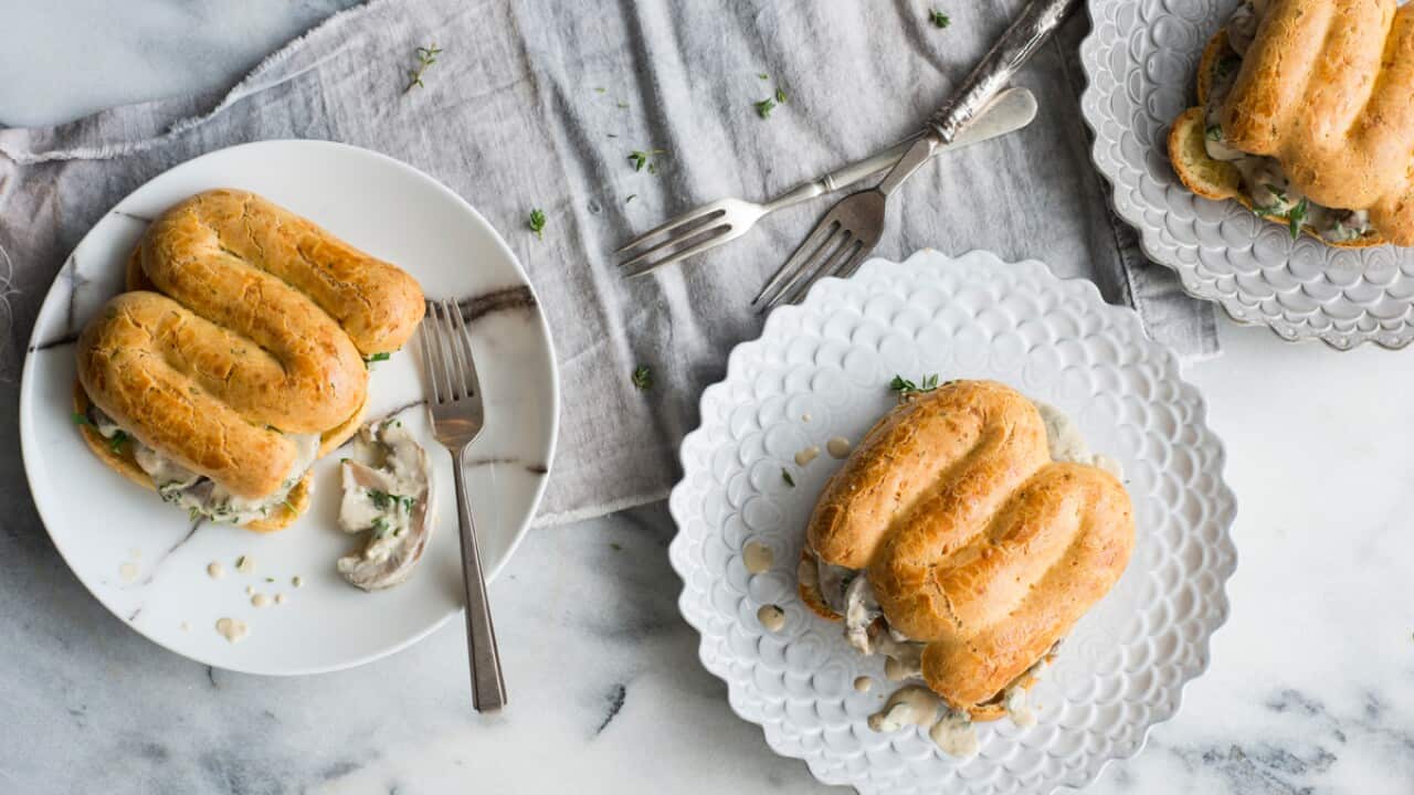 Mushroom thyme choux buns
