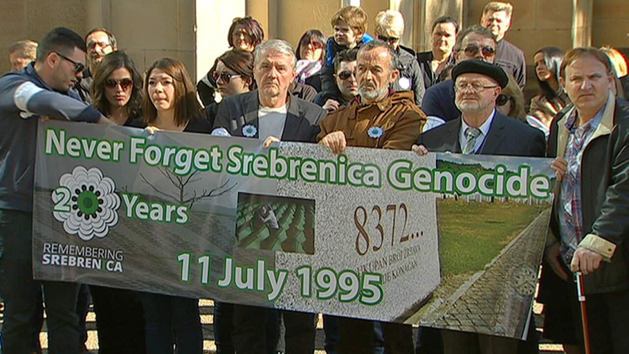 Members of Sydney's Bosnian community gather in remembrance.