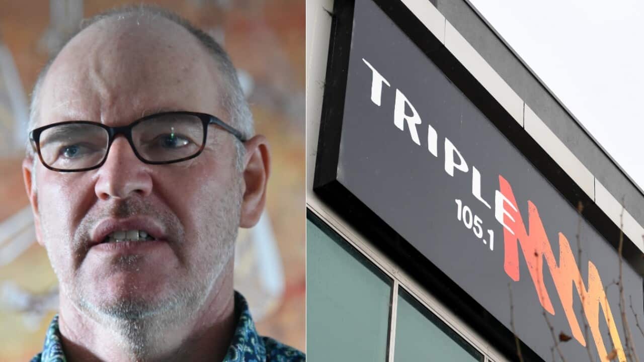 Skinnyfish Music Managing Director Mark Grose and the Triple M logo. 