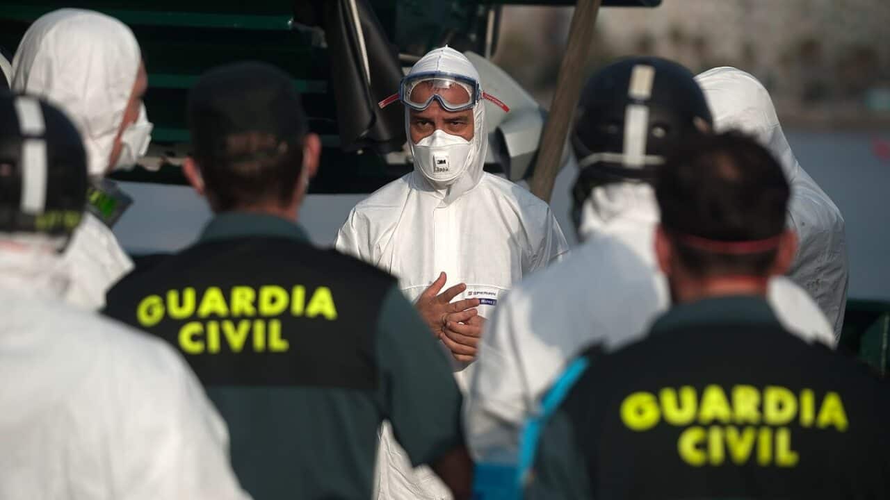 A Spanish Civil Guard vessel intercepted around 82 Algerian migrants near Almerias coast while trying to reach Europe by small boats.