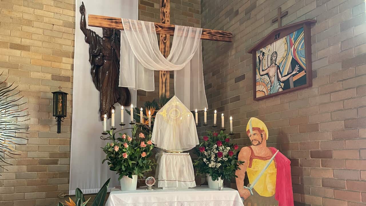 Easter alter at St Raphael's Slovenian church, Sydney