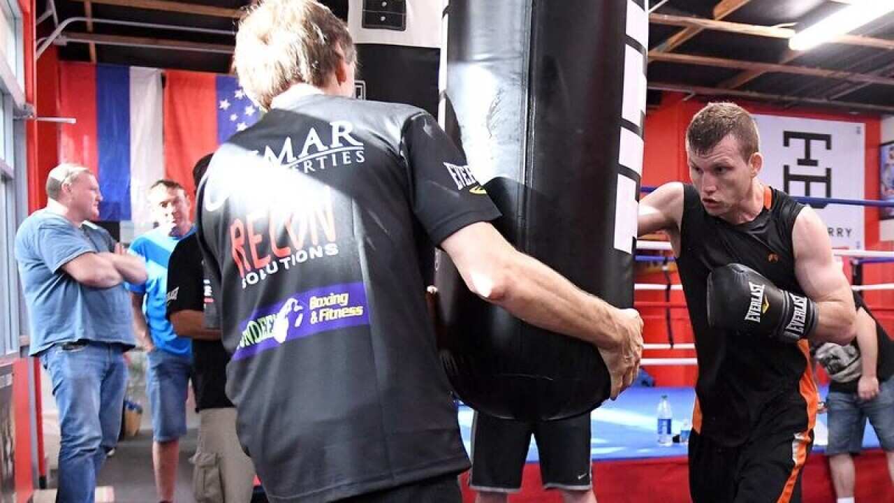 Jeff Horn trains in Las Vegas.