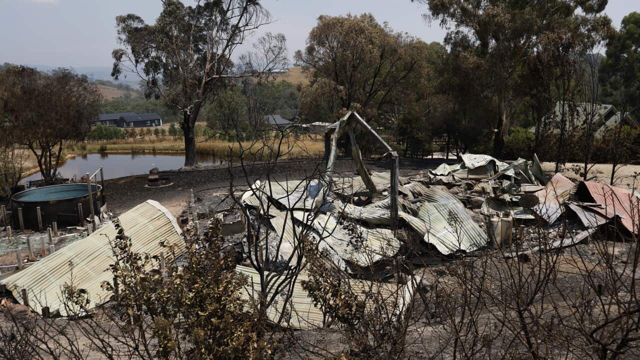 A burntout property after a bushfire