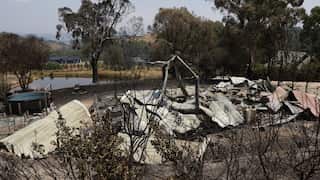 A burntout property after a bushfire