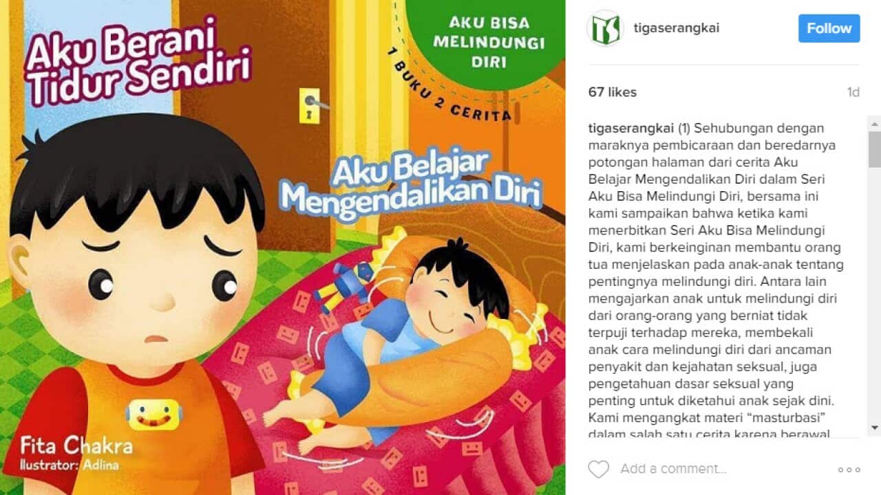 Child Masturbates Indonesian children's book featuring masturbation prompts apology | SBS News