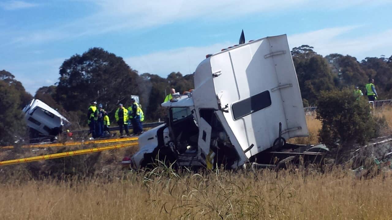 Truck crash on the Hume Highway.